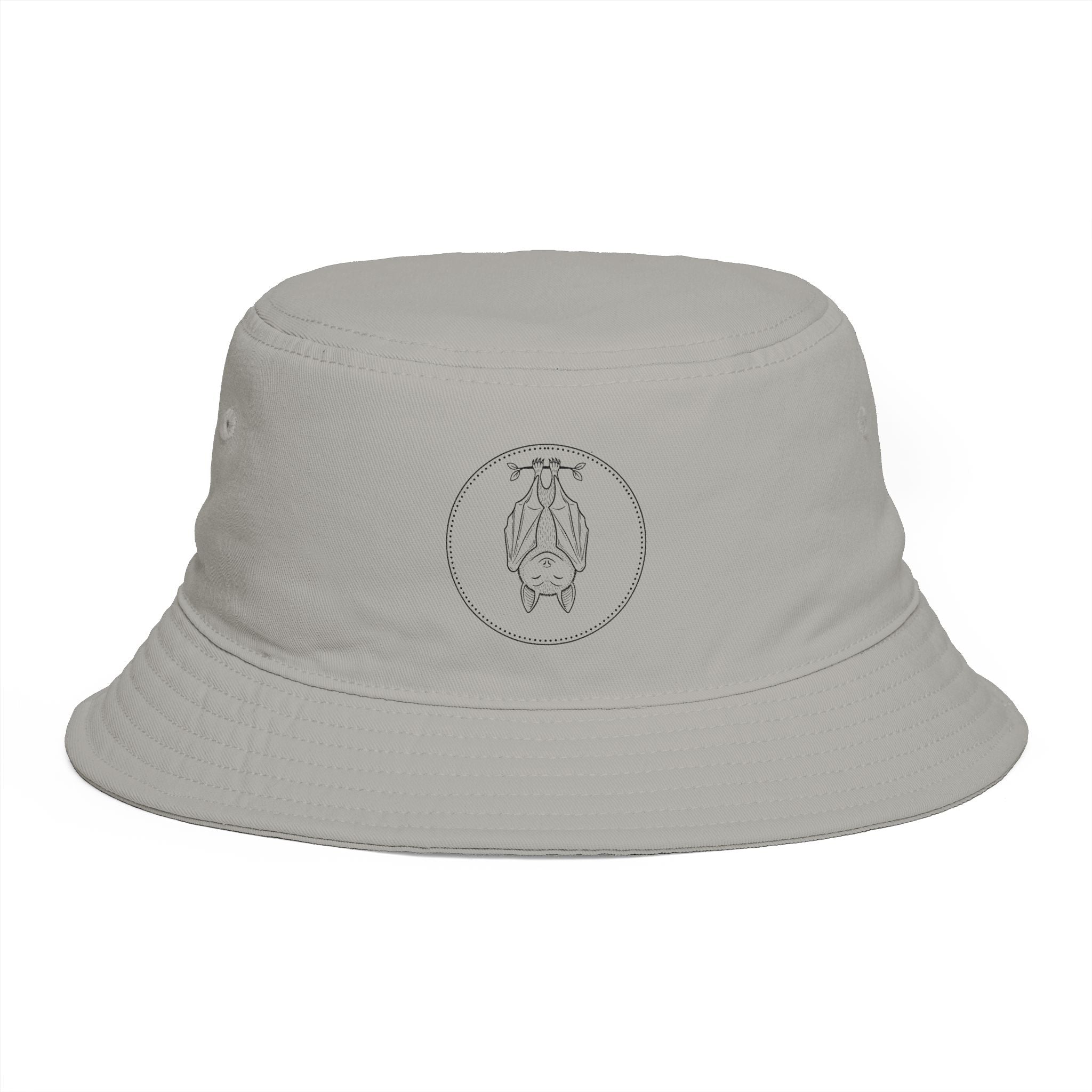 Rust Brown Bucket Hat with Minimal Scarab Emblem — Casual Sun & Streetwear Accessory