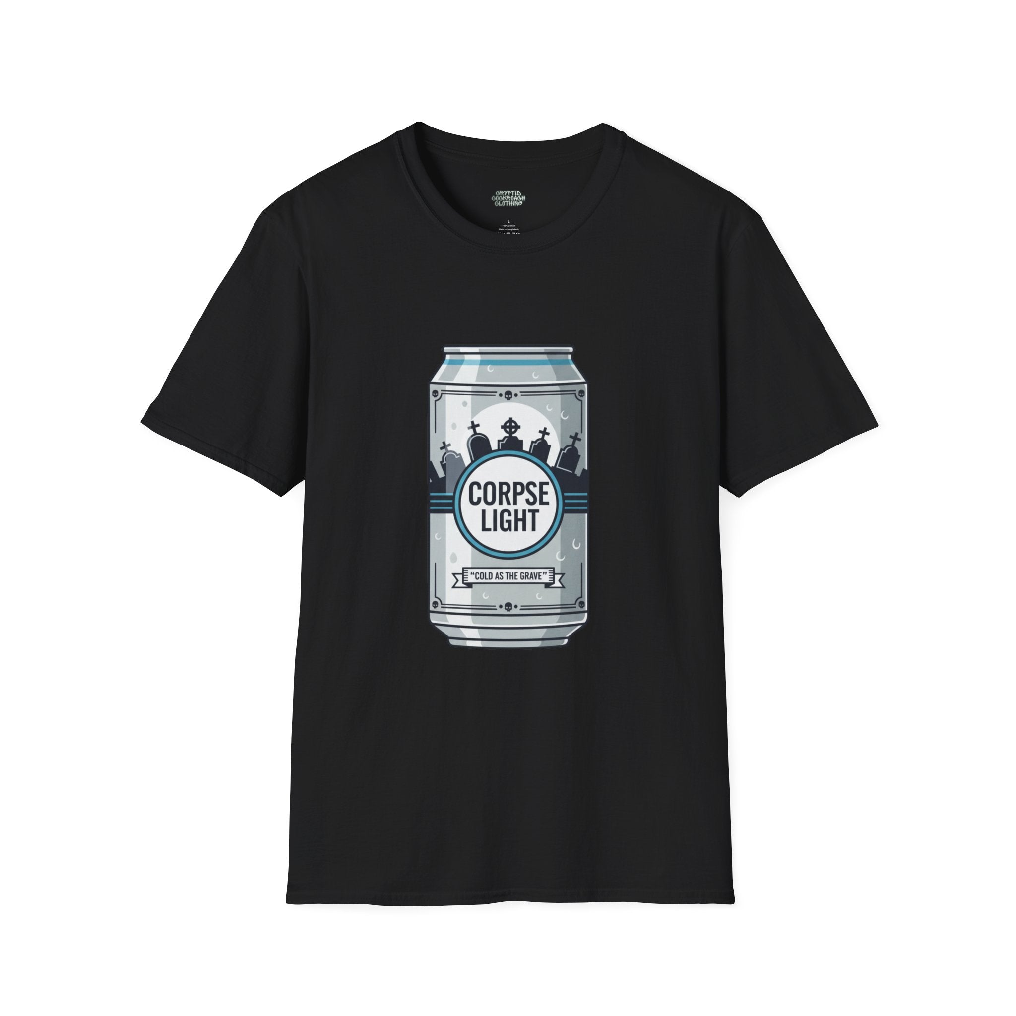 Corpse Light Beer T-Shirt — Gothic Vintage Beer Can Graphic Tee