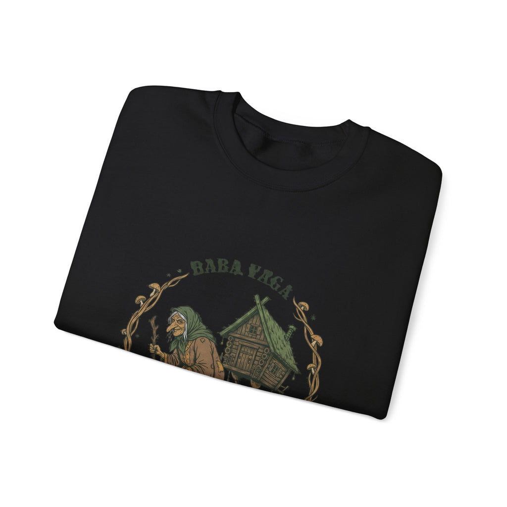 Crewneck Sweatshirt — Baba Yaga Rustic Folk Art Design