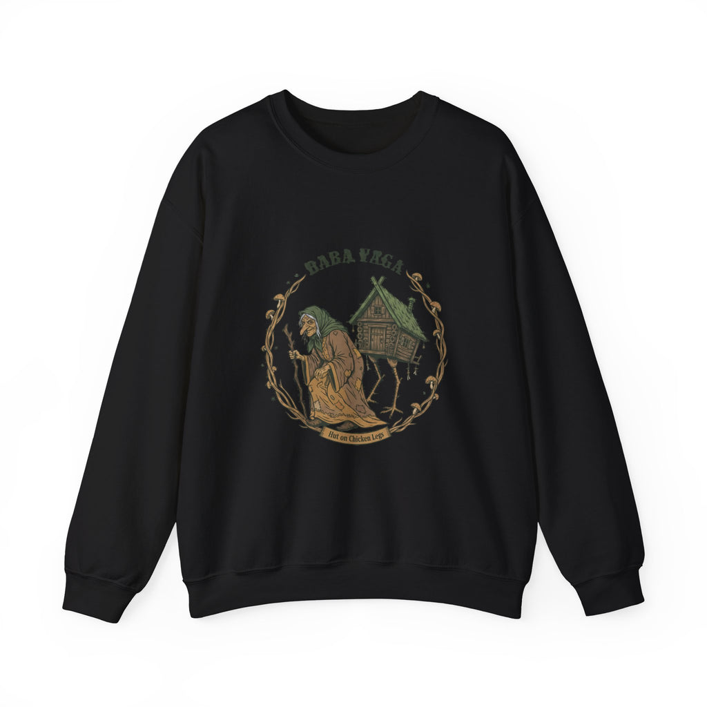 Crewneck Sweatshirt — Baba Yaga Rustic Folk Art Design