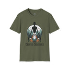 Cryptid Creatures T-Shirt — Retro Forest Sasquatch & Raccoon Mystery Tee
