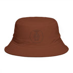 Rust Brown Bucket Hat with Minimal Scarab Emblem — Casual Sun & Streetwear Accessory