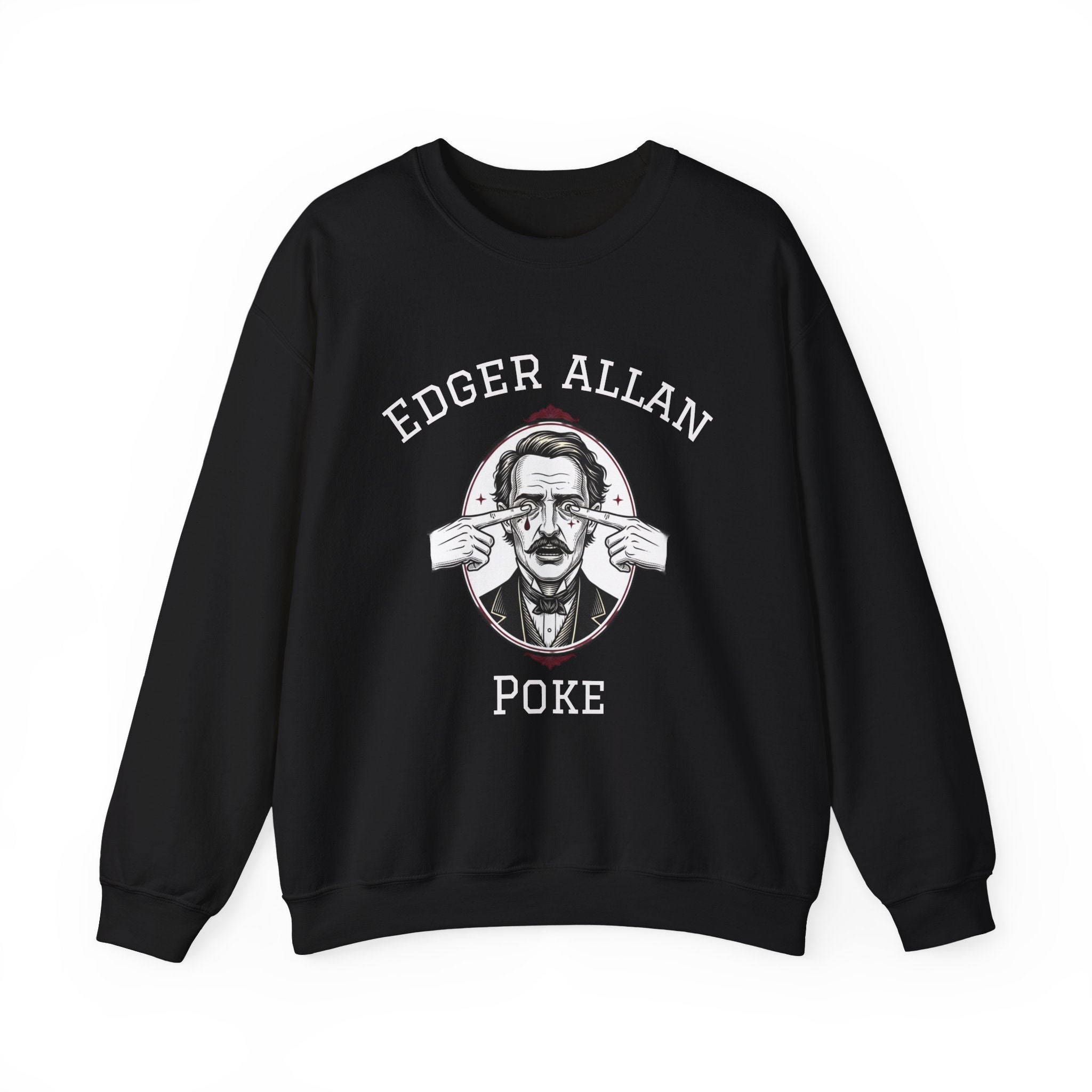 Poe Tribute Sweatshirt — "Edger Allan Poke" Funny Gothic Literary Crewneck
