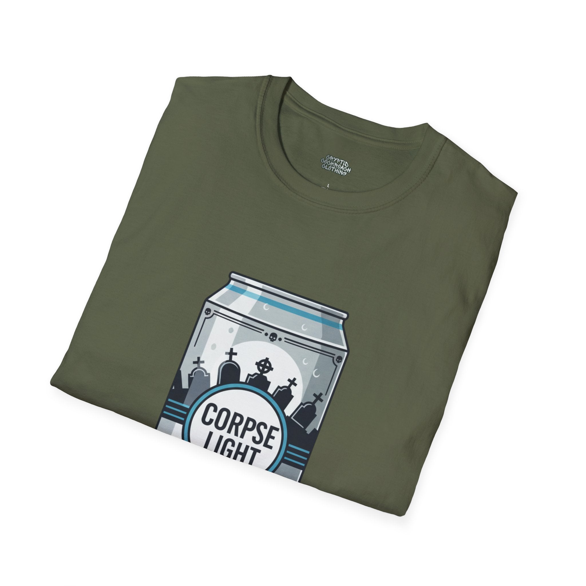 Corpse Light Beer T-Shirt — Gothic Vintage Beer Can Graphic Tee