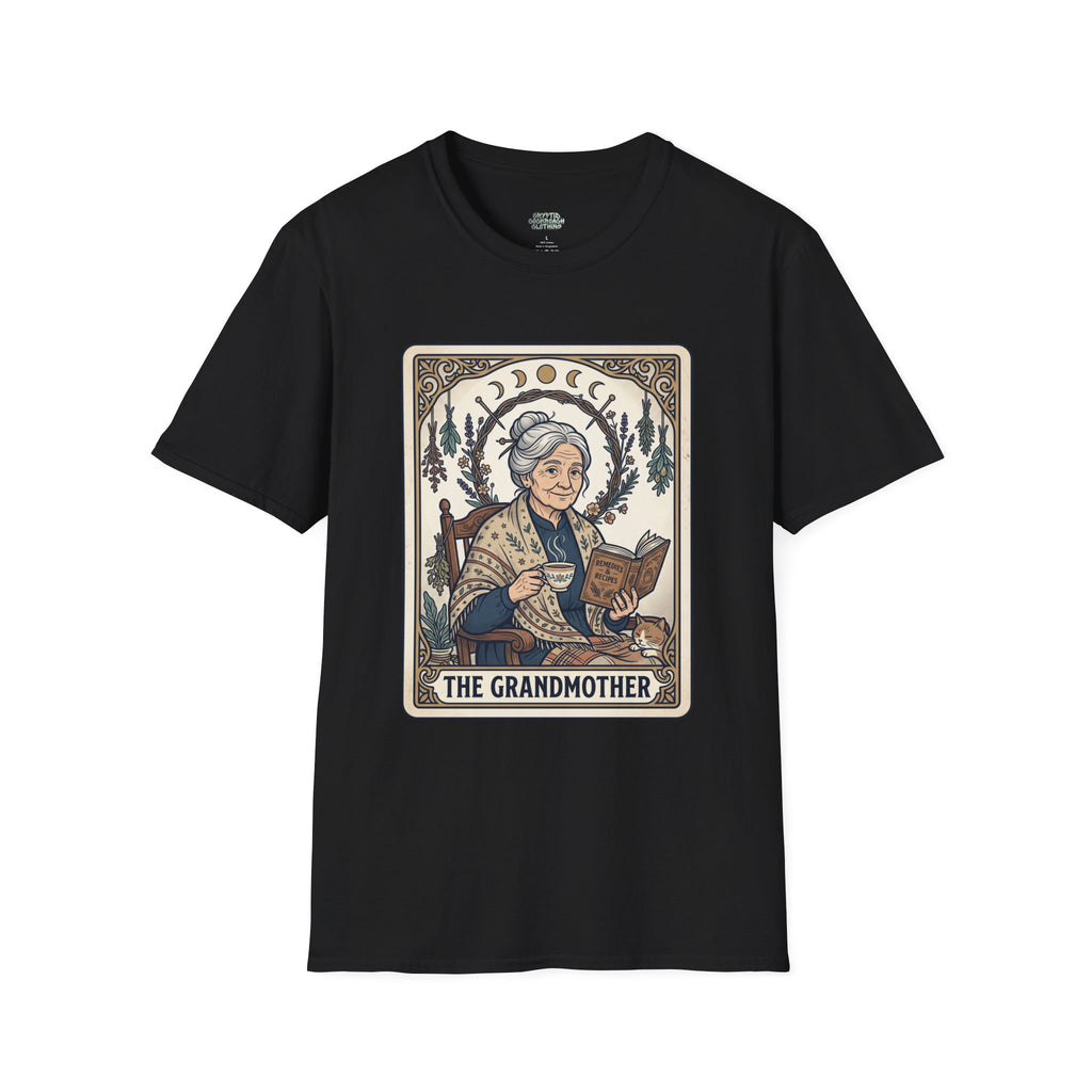 The Grandmother Vintage Tarot-Style T-Shirt — Cozy Wise Woman Graphic Tee