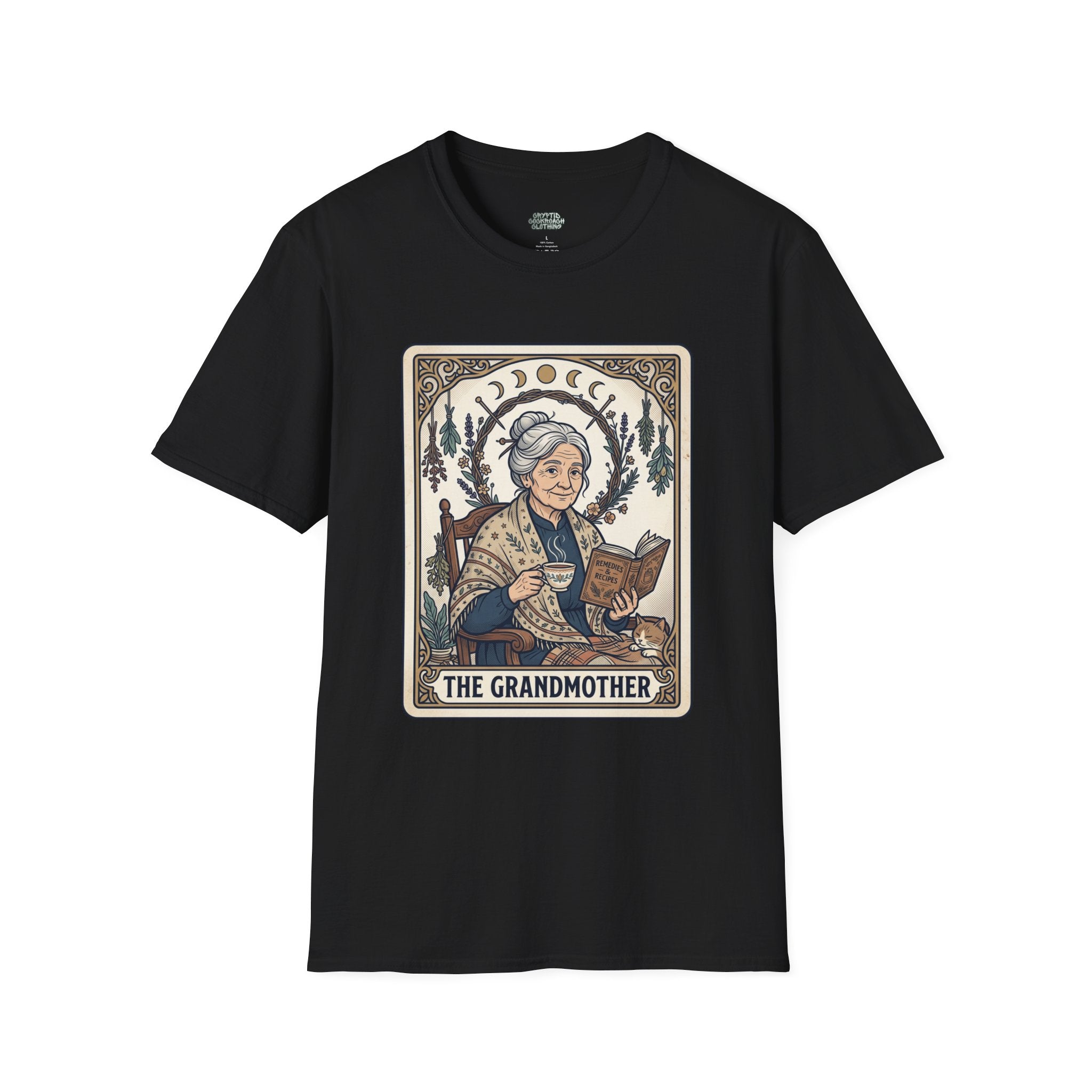 The Grandmother Vintage Tarot-Style T-Shirt — Cozy Wise Woman Graphic Tee