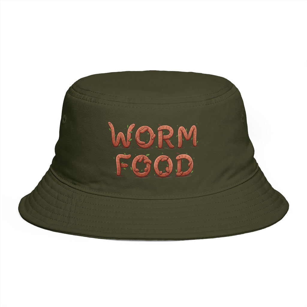 Bucket Hat - "WORM FOOD" Garden/Nature Bucket Hat