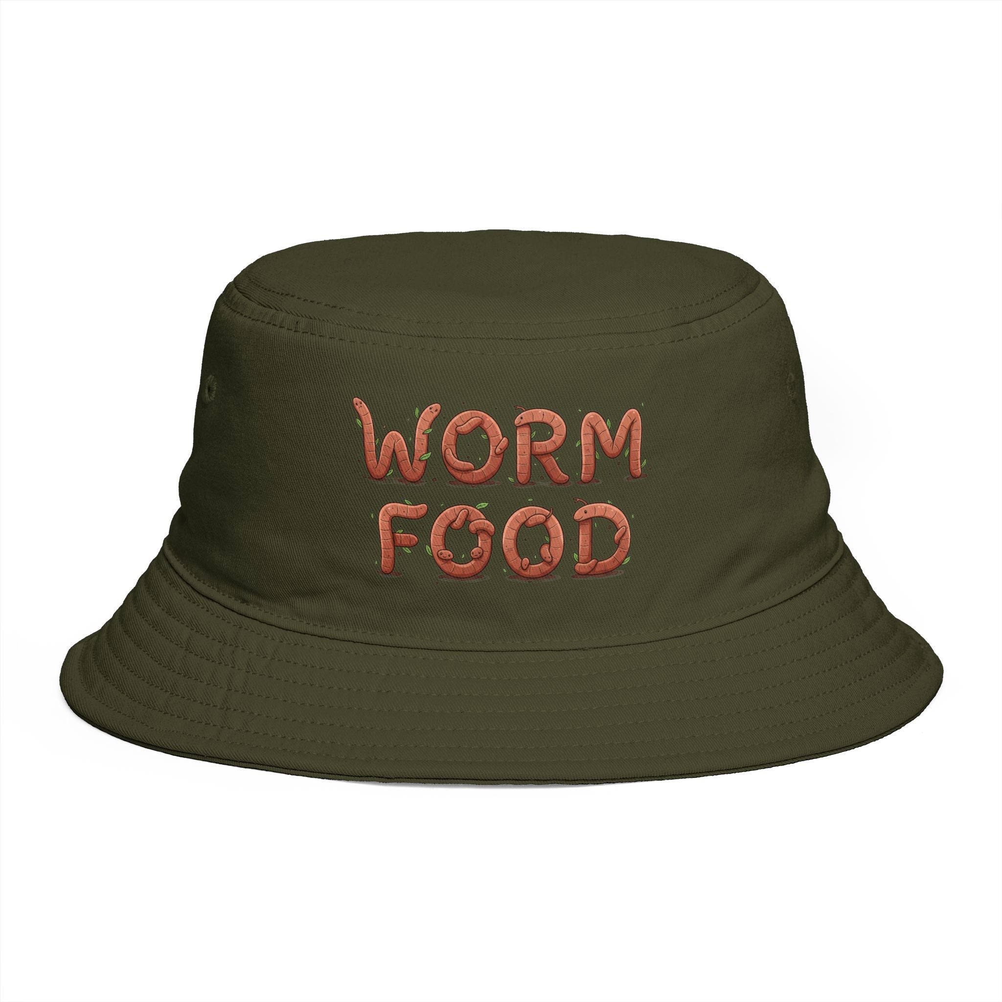 Bucket Hat - "WORM FOOD" Garden/Nature Bucket Hat
