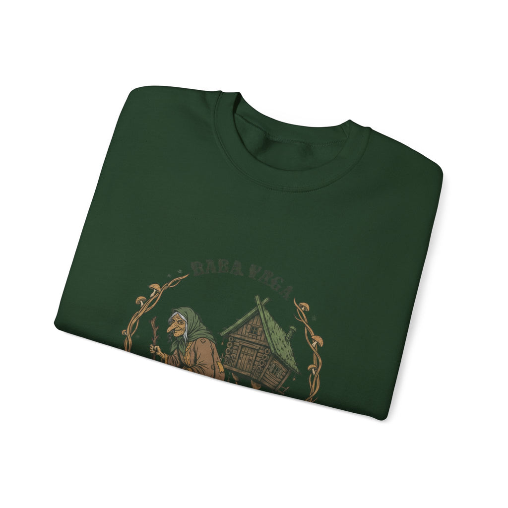 Crewneck Sweatshirt — Baba Yaga Rustic Folk Art Design