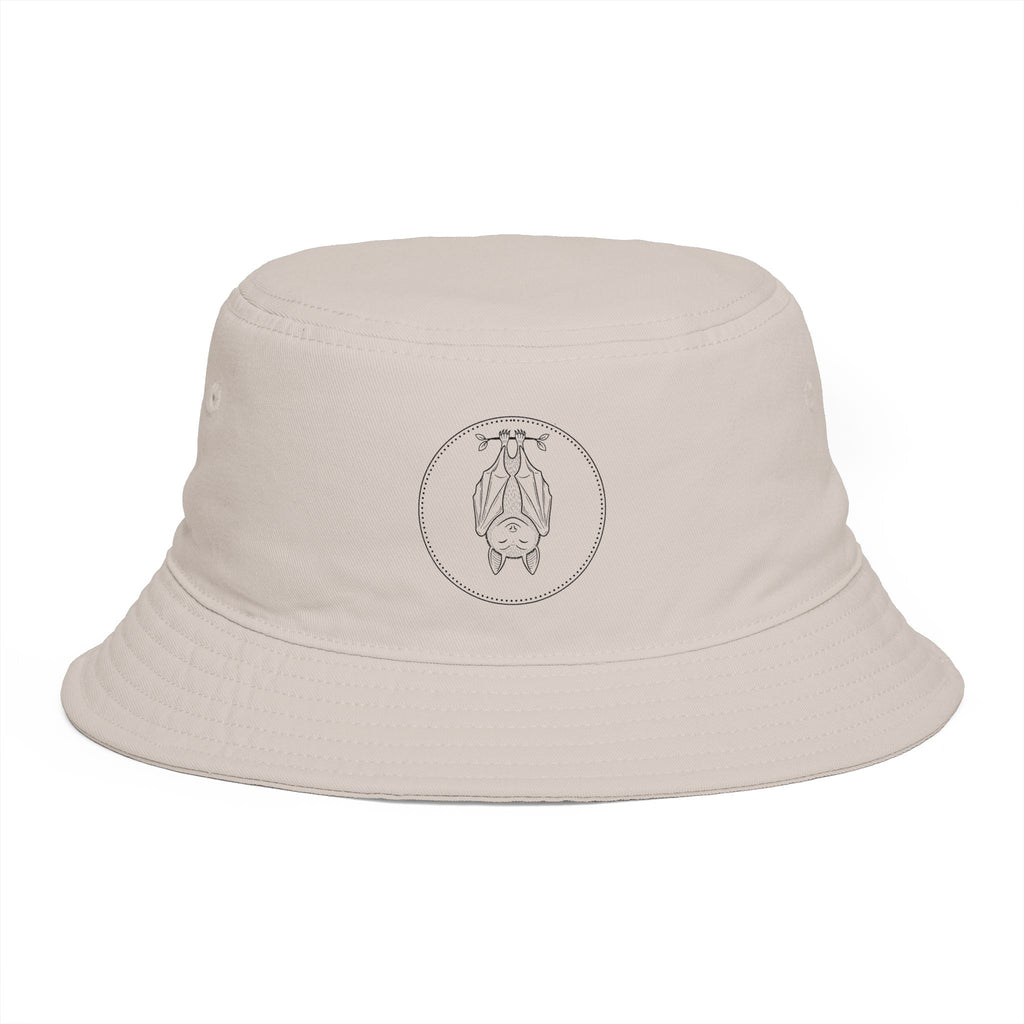 Rust Brown Bucket Hat with Minimal Scarab Emblem — Casual Sun & Streetwear Accessory