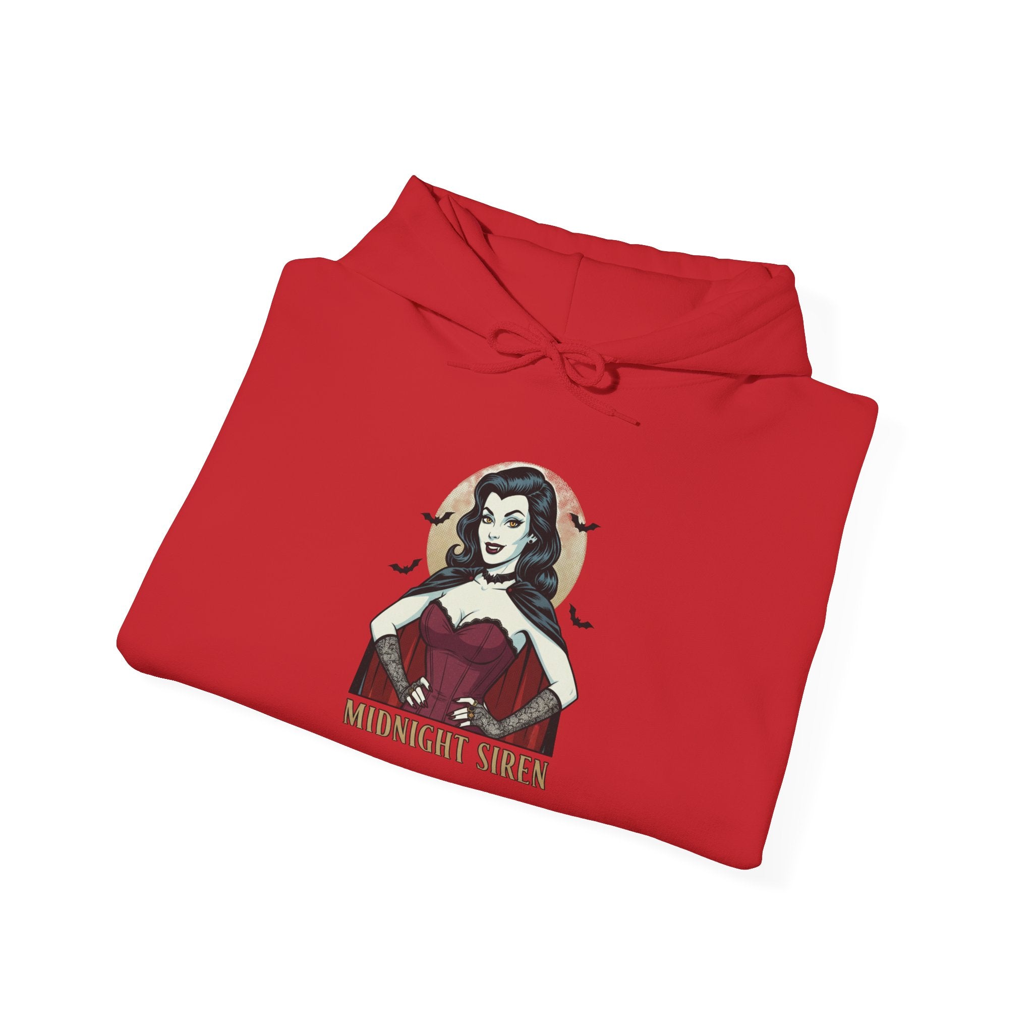 Midnight Siren Hoodie — Vintage Gothic Woman Illustration Pullover